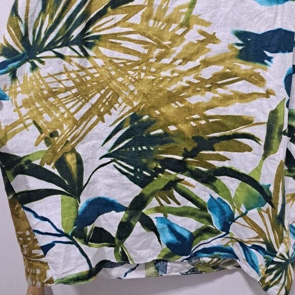 Chico's Linen Palm Print Tunic Wedge Short Dress Multi- Color Size 2 Large NWT - Picture 11 of 15